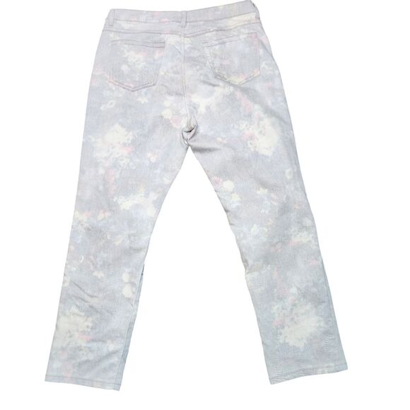 FDJ French Dressing Jeans Cottagecore Boho Ankle Burnout Faded Floral Gray 14 - Picture 6 of 9